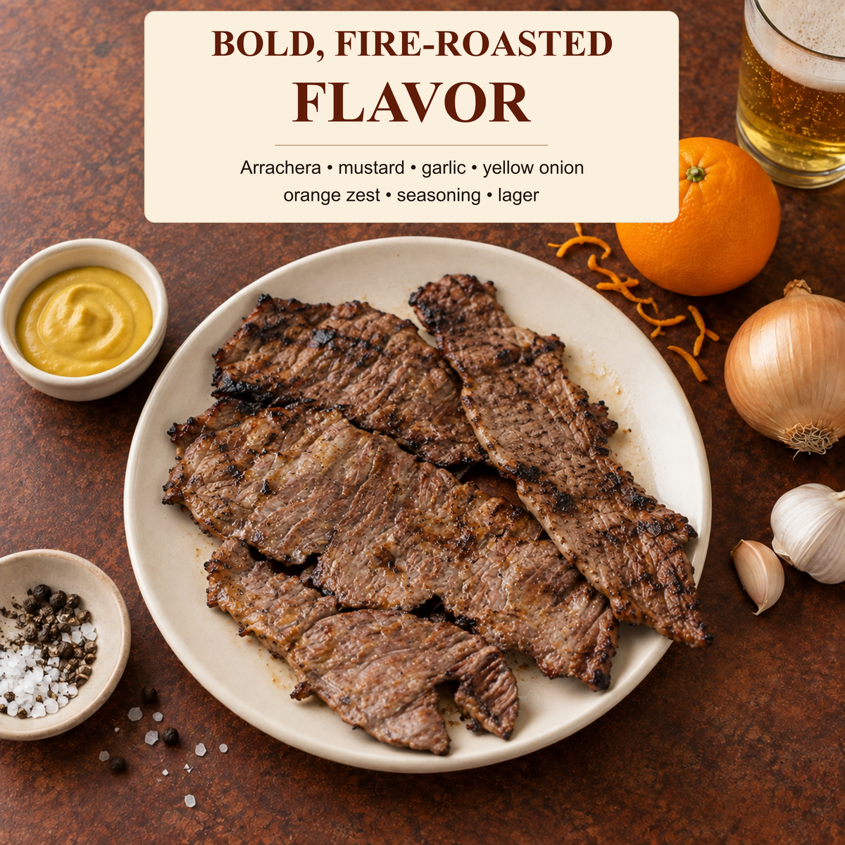 Bold fire-roasted carne asada flavor