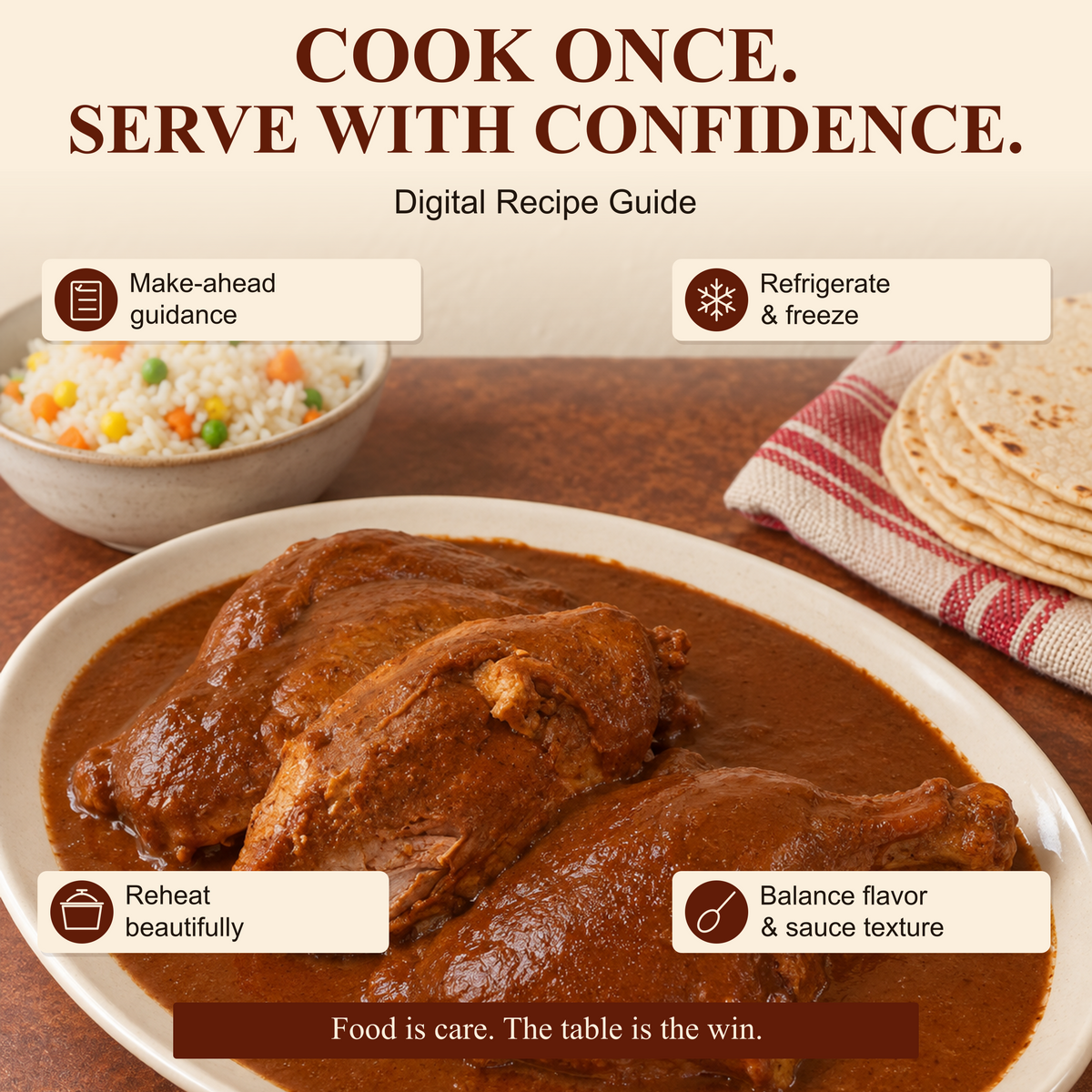 Make-ahead chicken mole for the family table