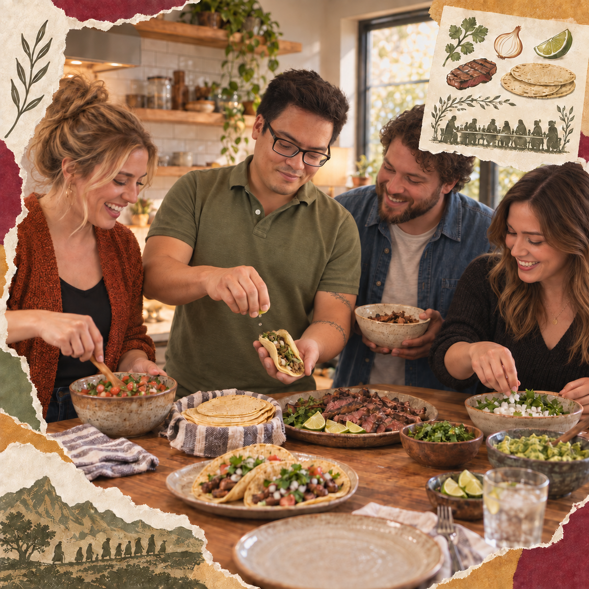 Families cooking and eating together in Middle Tennessee